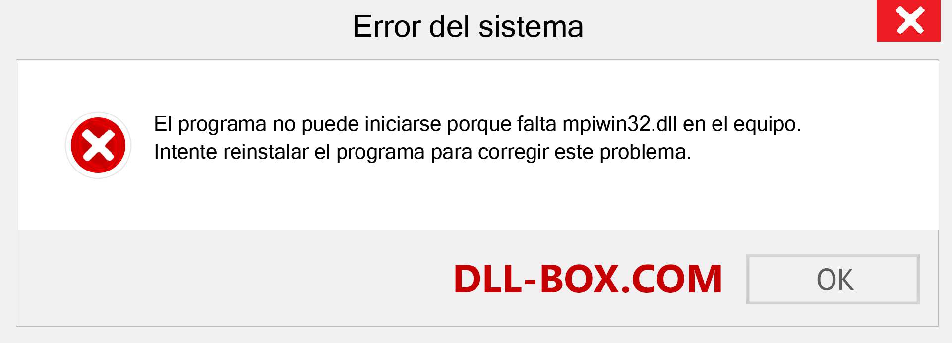 ¿Falta el archivo mpiwin32.dll ?. Descargar para Windows 7, 8, 10 - Corregir mpiwin32 dll Missing Error en Windows, fotos, imágenes