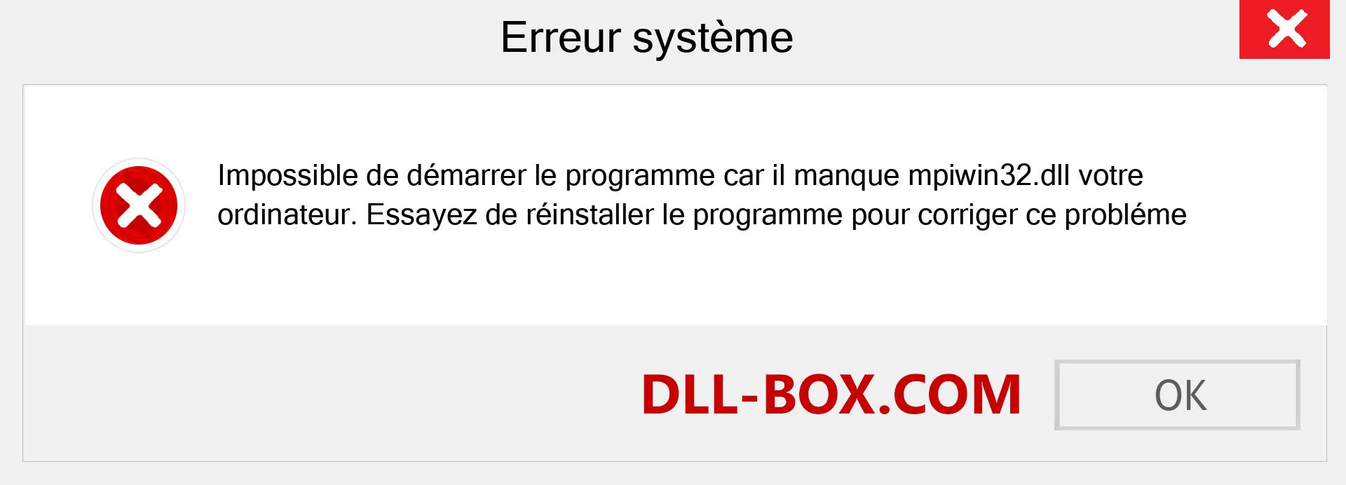 Le fichier mpiwin32.dll est manquant ?. Télécharger pour Windows 7, 8, 10 - Correction de l'erreur manquante mpiwin32 dll sur Windows, photos, images